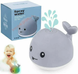 Іграшки для ванної для дітей "Кіт фонтан" Mini Whale Fountain плаваючі іграшки для купання малюків, серый