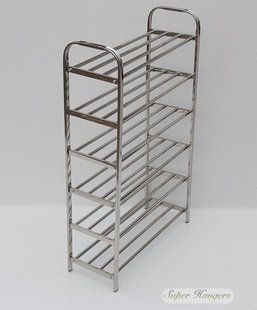 Полиця для взуття Shoe Rack MPR6 металева хромована на 6 ярусів, Сріблястий
