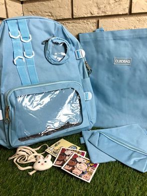 Школьный рюкзак 4 в1 для подростков/Портфель в школу для подростков Синий