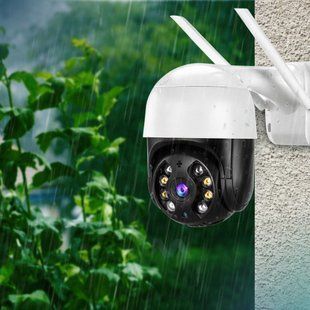 Уличная поворотная IP камера видеонаблюдения WiFi 2mp ICSee / камера наружного наблюдения для дома Black