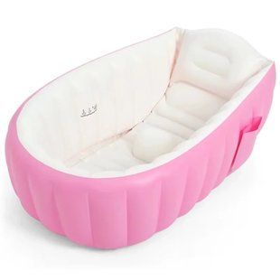 Детская Надувная ванночка с насосом Intime Baby Bath Tub С рождения, Розовая