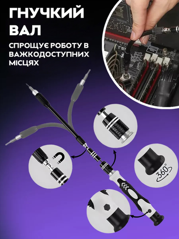 Набір викруток 115 в 1 для ремонту електроніки / Набір інструментів прецизійних викруток Ultimate 115-в-1 для електроніки