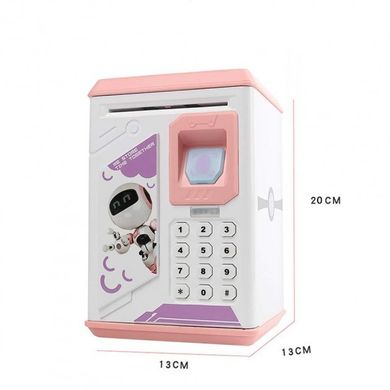 Электронная Копилка сейф с отпечатком пальца и кодовым замком «BODYGUARD» + купюроприемник Розовая