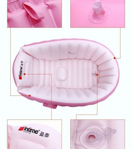Дитяча Надувна ванна з насосом Intime Baby Bath Tub З народження, Рожева