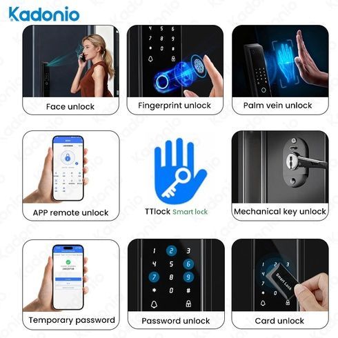 Дверной звонок с функцией распознавания лиц LD SMART, биометрический сканер отпечатков пальцев, глаз / умная камера / дверной замок