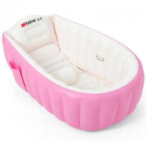 Дитяча Надувна ванна з насосом Intime Baby Bath Tub З народження, Рожева