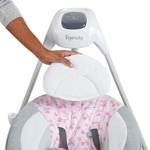 Електронні гойдалки / Дитячі гойдалки-шезлонг Ingenuity SimpleComfort 2в1 / Заколисуючий центр для дітей 6 швидкостей