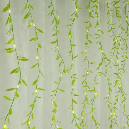 Гирлянда-штора с листочками Curtain Copper SF-55 внутренняя, с прозрачным проводом, 10м