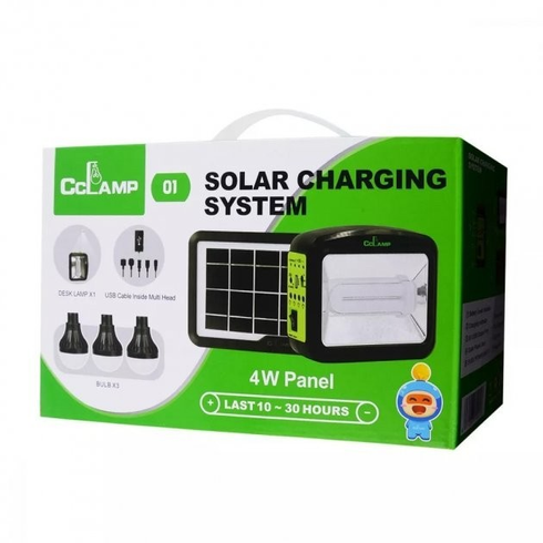 Кемпинговый LED светильник Cclamp CL-01 4W + солнечная панель + 3 лампочки + Power Bank