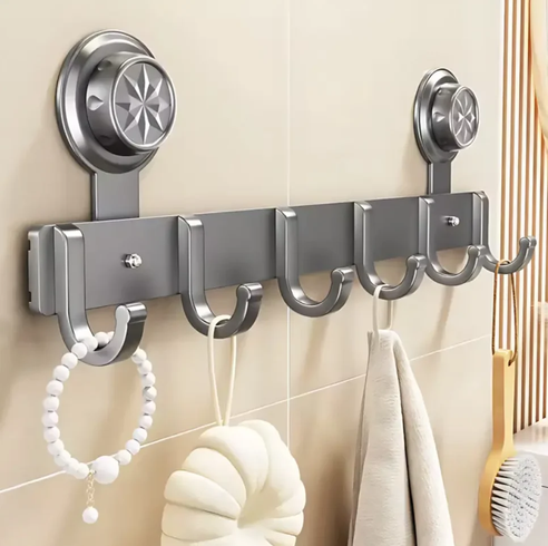 Вешалки на дверь металлические ЛОФТ черные Storage rack / Крючок с присосками металлический 38х12,5 см