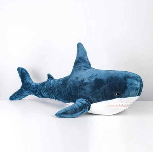 Детская мягкая плюшевая антистресс игрушка-подушка обнимашка Shark Doll "Акула" 60 см
