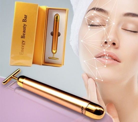 Іонний вібромасажер для обличчя Energy Beauty Bar REVOSKIN Gold