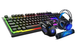 Ігровий комплект клавіатура та миша навушники килимок 4в1 Linmoni TF-400 Kit з RGB підсвічуванням для геймерів, Черный