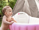 Детская Надувная ванночка с насосом Intime Baby Bath Tub С рождения, Розовая
