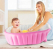 Детская Надувная ванночка с насосом Intime Baby Bath Tub С рождения, Розовая