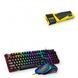 Ігровий комплект клавіатура та миша навушники килимок 4в1 Linmoni TF-400 Kit з RGB підсвічуванням для геймерів, Черный