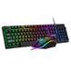 Ігровий комплект клавіатура та миша навушники килимок 4в1 Linmoni TF-400 Kit з RGB підсвічуванням для геймерів, Черный