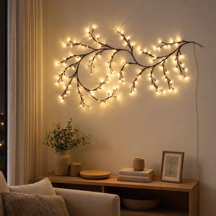 Светодиодная ветвь светильник декоративный 108 LED / Декоративный настенный светильник в форме лозы / Гирлянда на USB