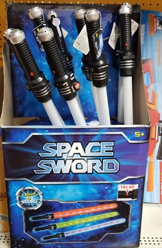 Световой меч Джедая Space Sword двухсторонний на батарейках Фиолетовый