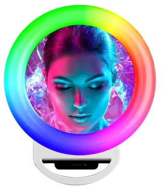Кольцевая селфи-лампа с зеркалом Selfie Ring Light для телефона, планшета, Разноцветный