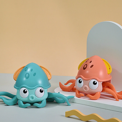 Детская развивающая игрушка Move Sprayed Octopus Милая занимательная интерактивная игрушка каталка Осьминожка, Разноцветный