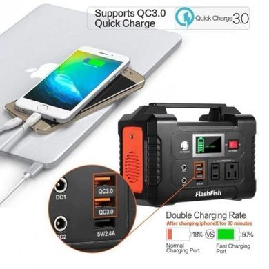 Зарядная электростанция аккумуляторная портативная Flashfish E200 200W 40800 mAh Portable Power Station(WX300), Черный