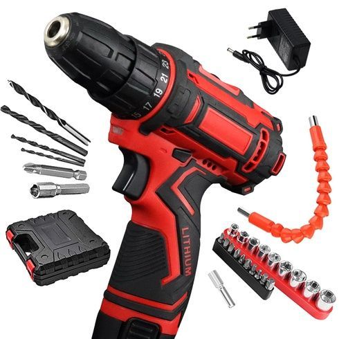 Акумуляторний шуруповерт із насадками KRAFFTEC 24V
