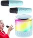 Портативная акустическая колонка K19 с Bluetooth и LED-подсветкой для караоке бирюзовый