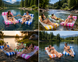 Надувний водний гамак, пліт / Матрац для плавання Pool Loungers / Гамак для плавання з надувними камерами