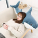 Детская мягкая плюшевая антистресс игрушка-подушка обнимашка Shark Doll "Акула"  80 см