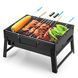 Портативний гриль TL-372 барбекю BBQ Grill Portable складний переносний мангал для дому дачі та туризму, Черный