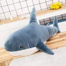 Детская мягкая плюшевая антистресс игрушка-подушка обнимашка Shark Doll "Акула" 40 см
