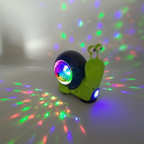 Музыкальная игрушка улитка павлик с 3D проектором, украинский язык, зеленый