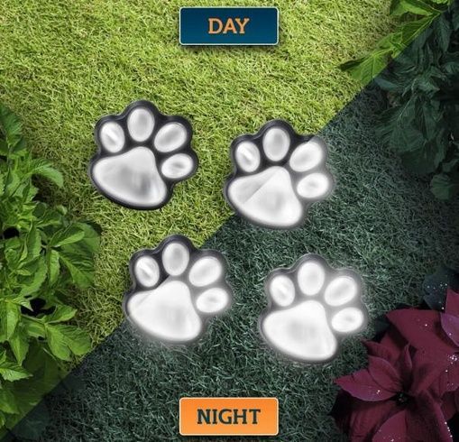 Світильник Solar Paw Print Lights на сонячній батареї