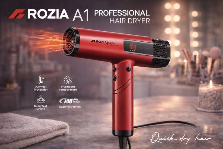 Фен професійний для сушіння волосся ROZIA A1 Professional Hair Dryer AND-6162-9