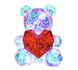 Геометричний ведмедик з LED підсвіткою у подарунковій коробці та живленням від USB (з червоним серцем)