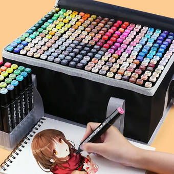 Набір скетч маркерів для малювання 204 шт, для малювання, фломастери для творчості, кольорові, Разные цвета