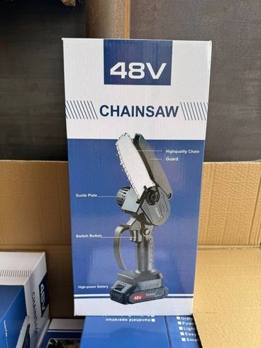 Аккумуляторная цепная мини-пила сучкорез для обрезки деревьев Mini Electric Chainsaw Black 1 АКБ