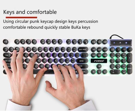 Комплект игровой клавиатуры и мыши с подсветкой FOREV FV-Q90 , Черный