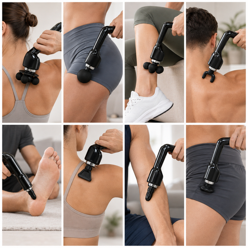 Ручной перкуссионный массажёр 37 Вт / Массажер MDHL Fascial Gun MDHL / Портативный массажный пистолет XY-15