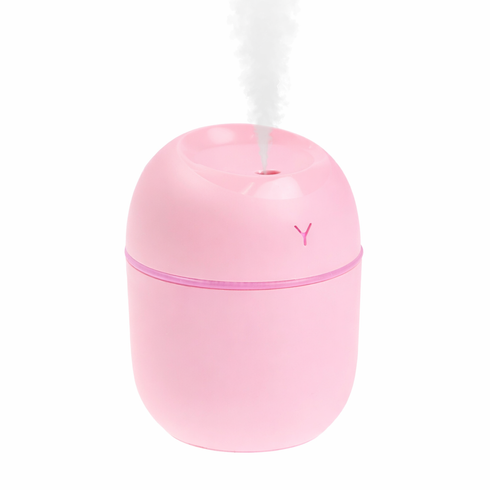 Розовый ультразвуковой мини увлажнитель воздуха USB Humidifier с подсветкой