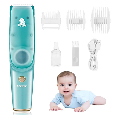 Безшумна машинка для стрижки дітей та немовлят VGR Baby V-151, Бездротовий тример 3 насадки з витяжкою