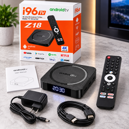 Смарт ТВ-приставка I96 Z18 Android TV / Приставка для TV 4/32 ГБ, Wi-Fi 2.4/5 ГГц, 4K