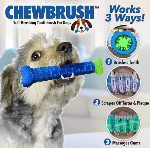 Самоочисна зубна щітка для собак Сhewbrush, масажна щітка для ясен собаки