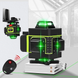 Лазерний рівень нівелір для стяжки підлоги HILDA 4D 16 ліній 360 ° градусів самовирівнюється Зелений промінь + пульт + акумулятор з дисплеєм