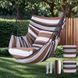 Уличное подвесное кресло-гамак 100x130см / Подвесной тканевый гамак с подушками до 150кг Коричневый